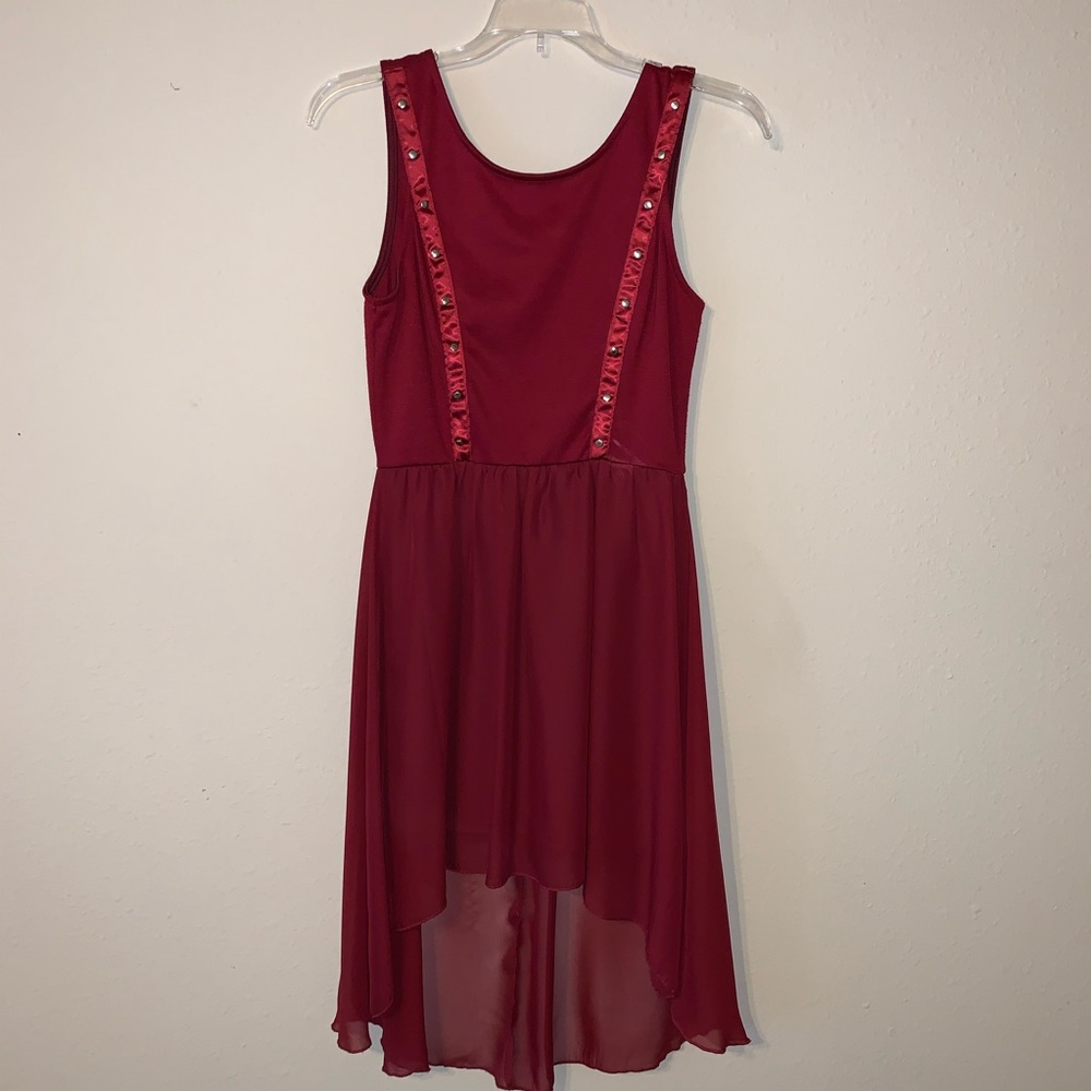 High Low Maroon Dress